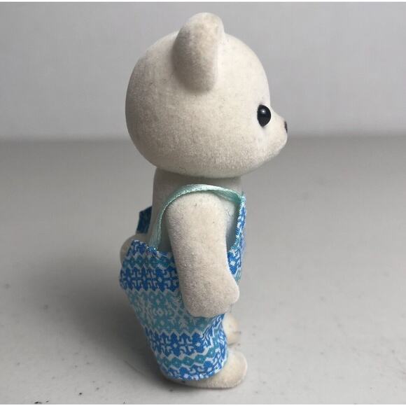 Calico Critters Snowfluff Polar Bear Dad Blue Bibs 3" Toy Figurine Collectible - Picture 3 of 7